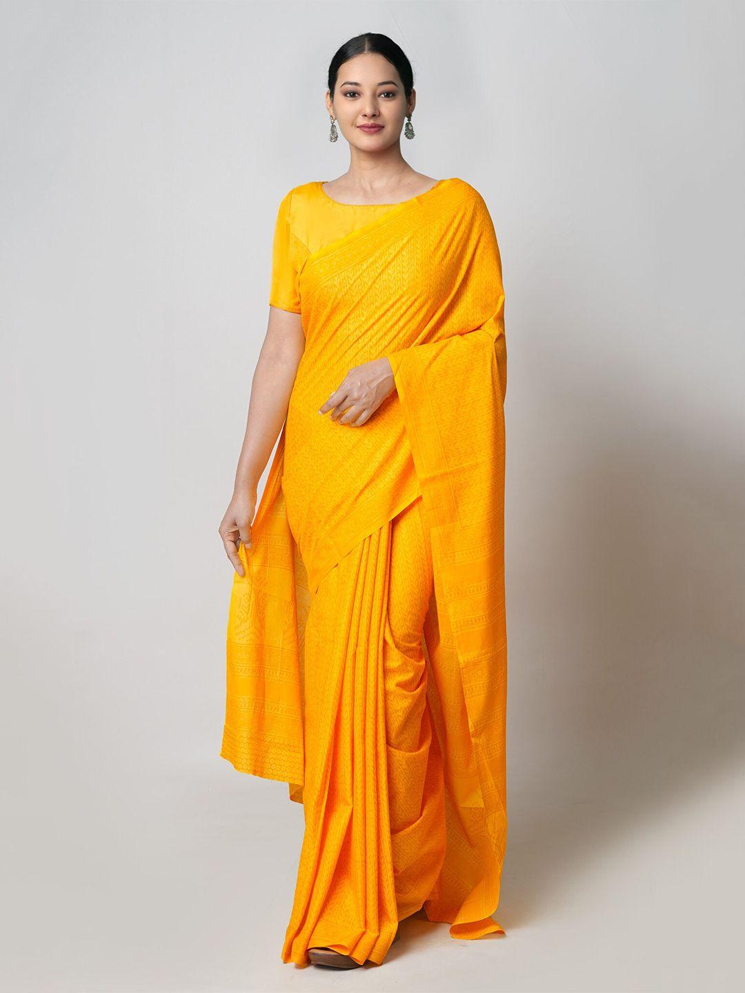unnati silks ethnic motifs pure cotton block print saree