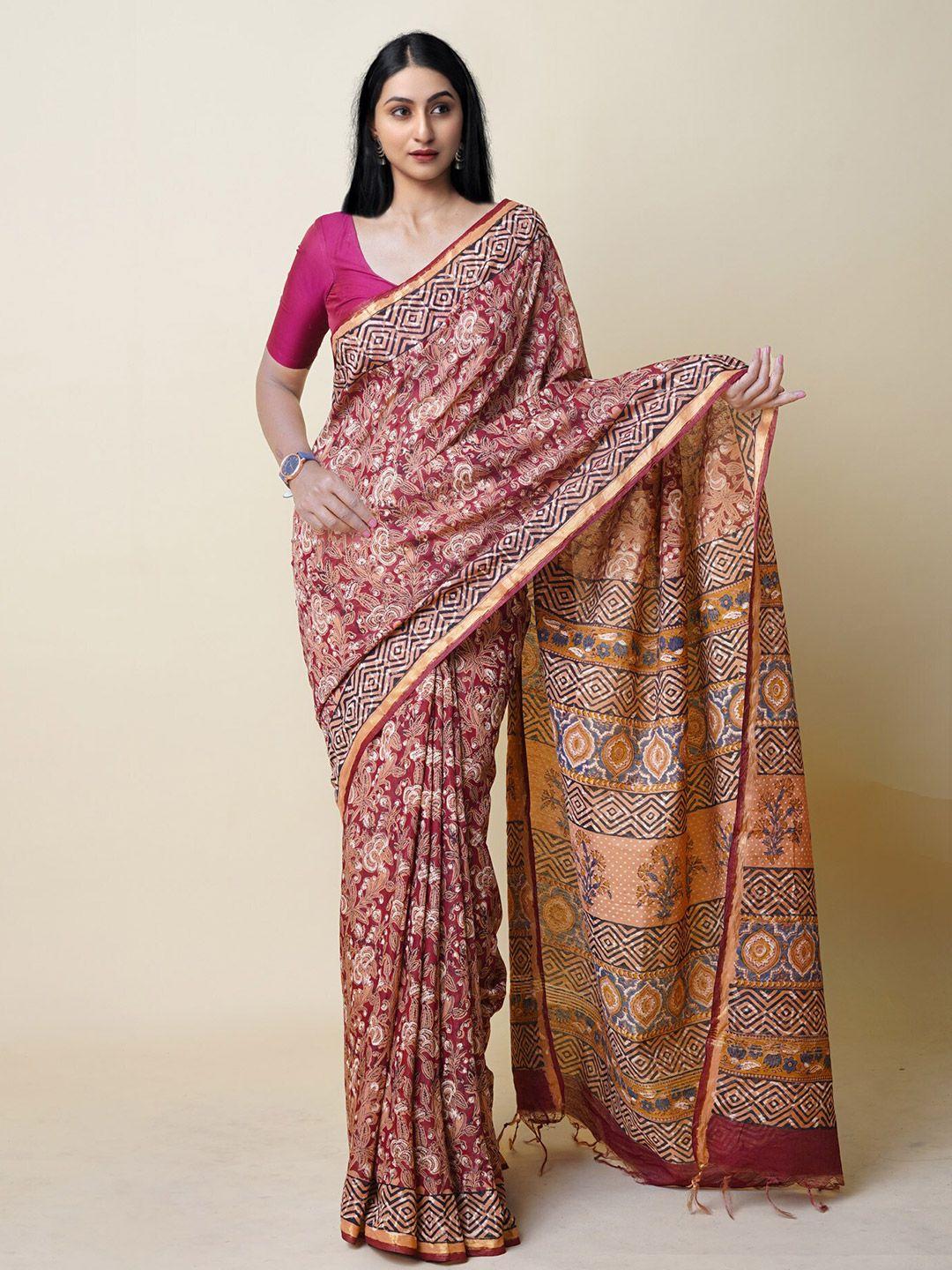 unnati silks ethnic motifs silk cotton handloom chanderi saree