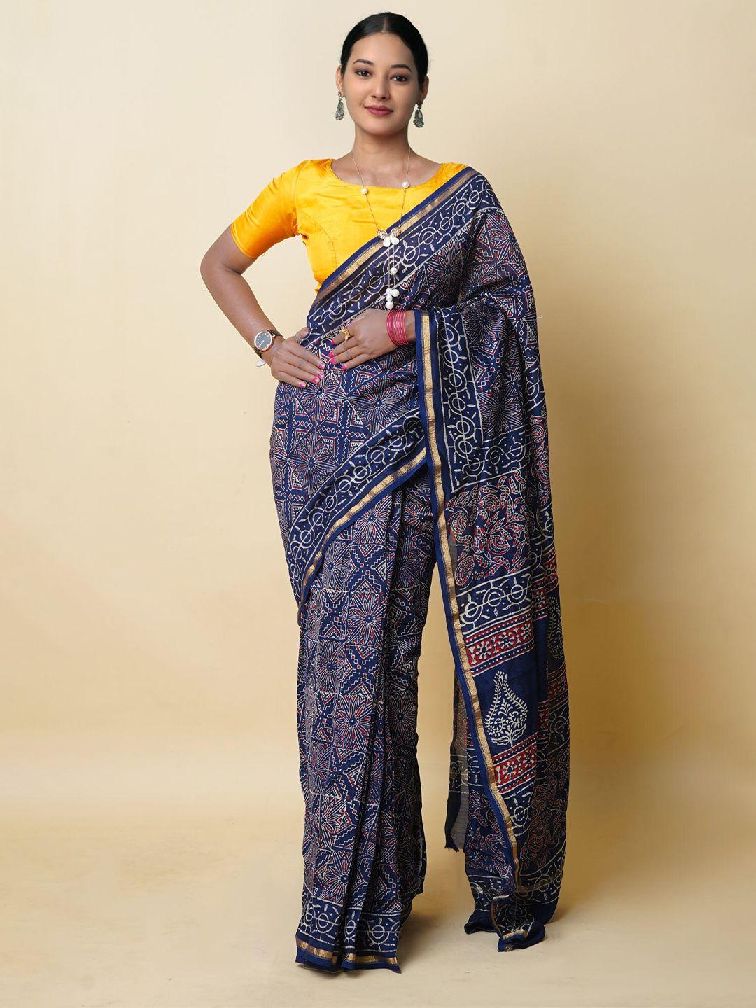 unnati silks ethnic motifs zari pure cotton handloom chanderi saree