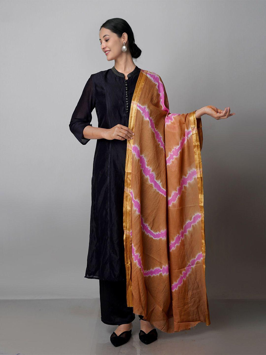 unnati silks ombre dyed pure cotton shibori dupatta