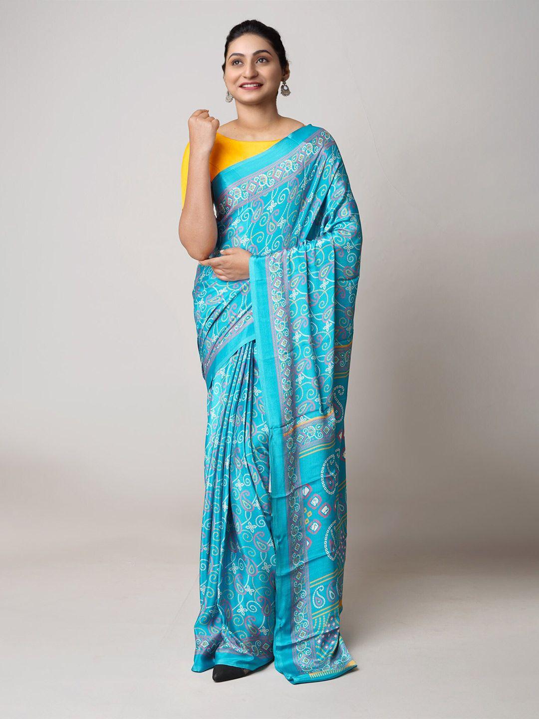 unnati silks printed bandhani saree