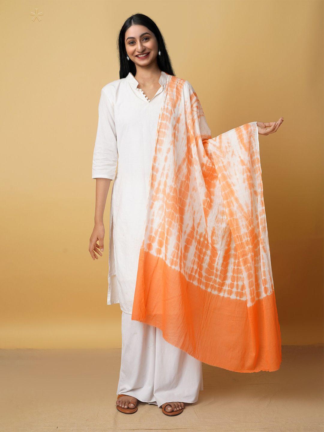 unnati silks printed pure cotton tie and dye dupatta