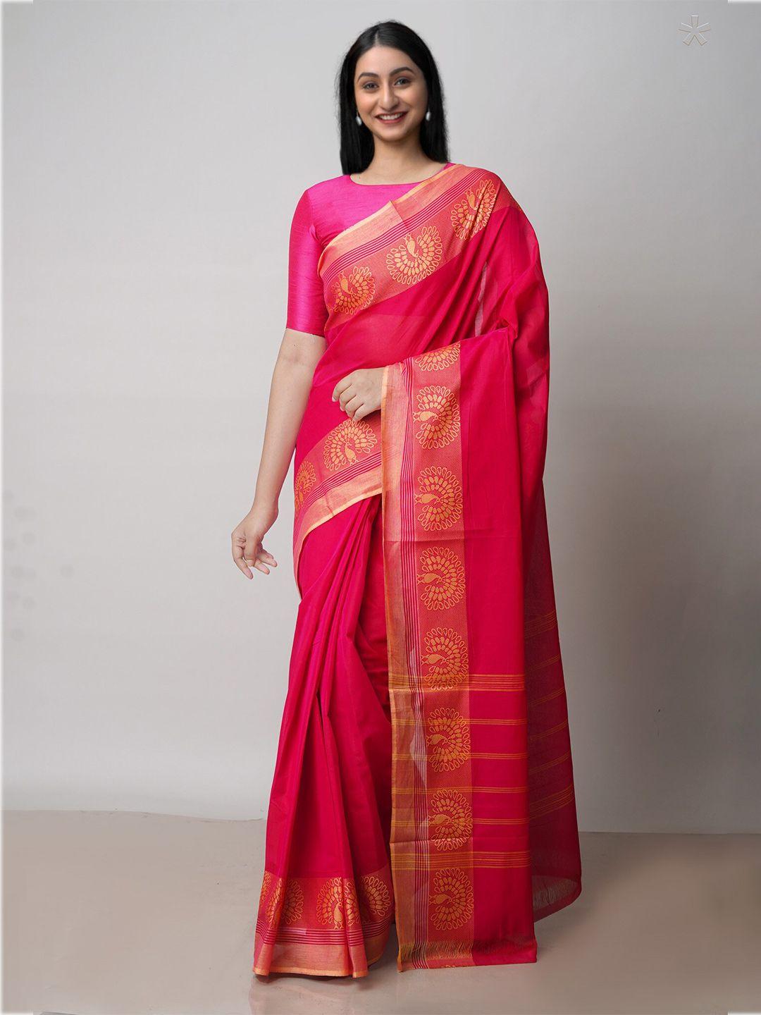 unnati silks pure cotton handloom kanjeevaram saree