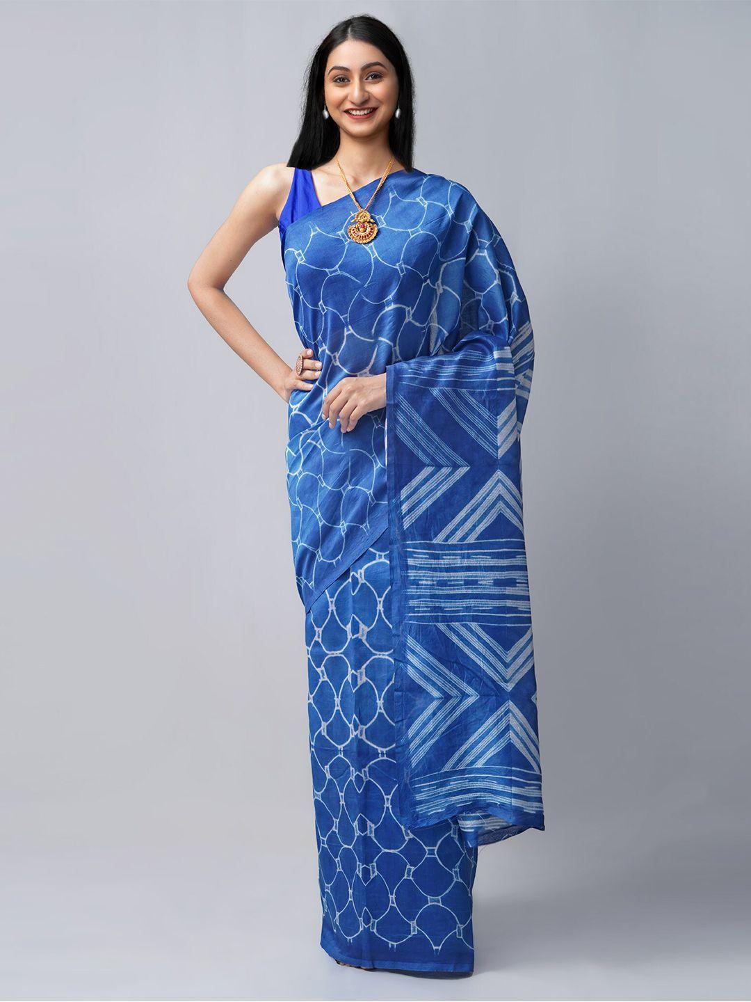 unnati silks women blue sarees