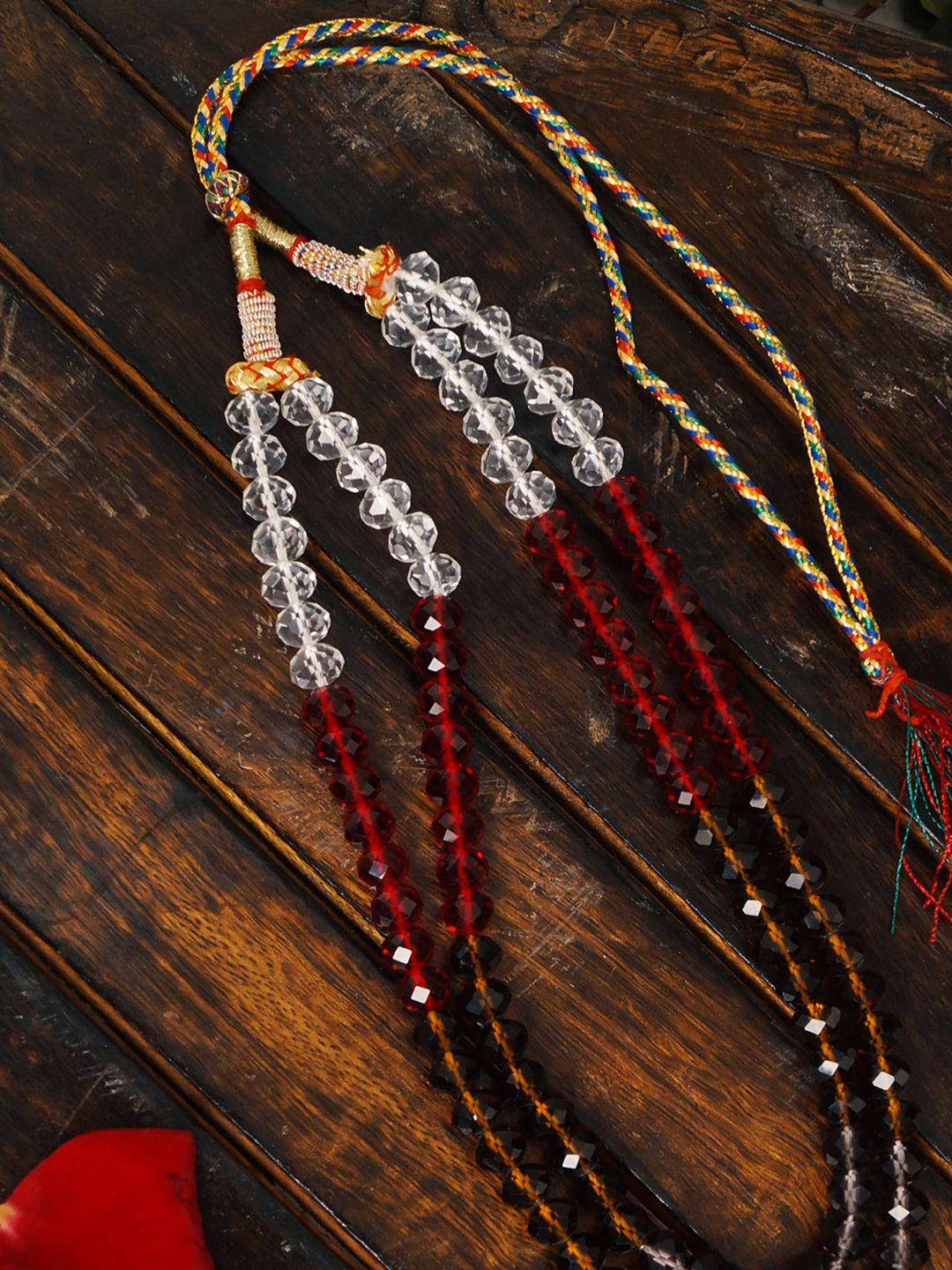 unnati silks women brown & red layered necklace
