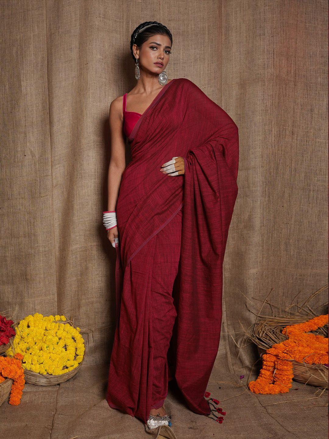unnati silks woven design handloom jamdani pure linen saree
