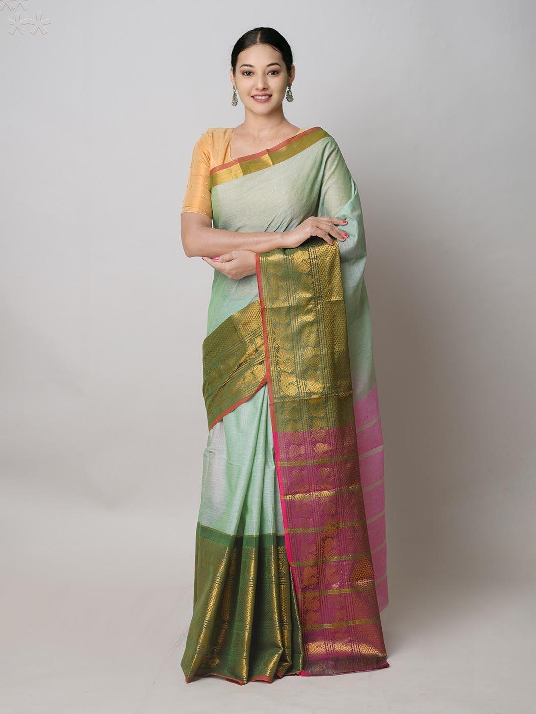 unnati silks woven design pure cotton handloom narayan peth saree