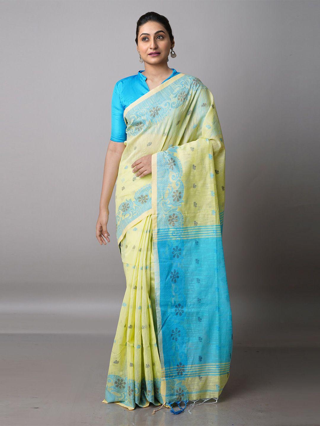 unnati silks woven design zari silk cotton jamdani saree