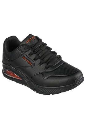 uno 2 synthetic leather lace up men's casual shoes - black