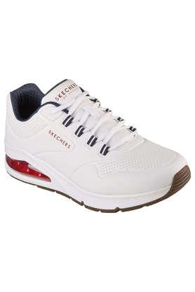 uno 2 synthetic leather lace up men's casual shoes - white