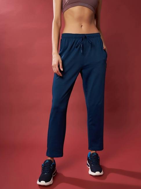 unpar blue mid rise sports track pants