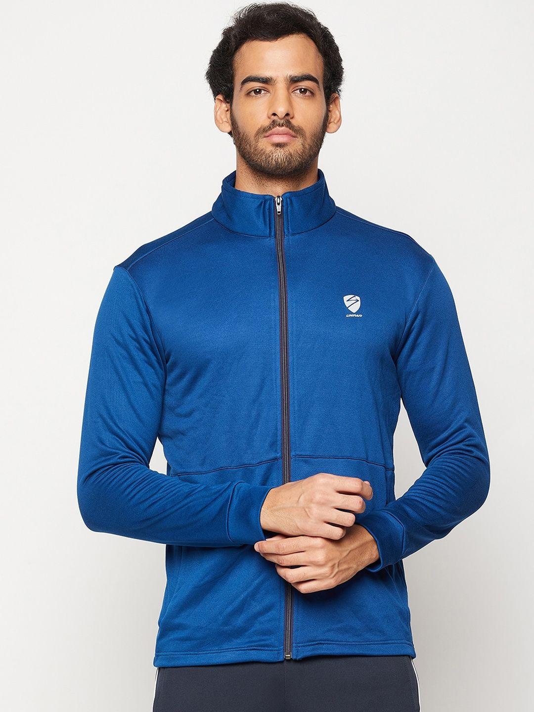 unpar men blue solid sporty jacket