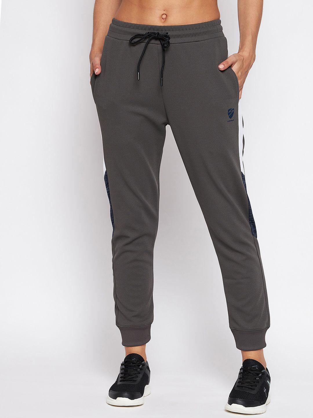 unpar women grey solid regular fit joggers