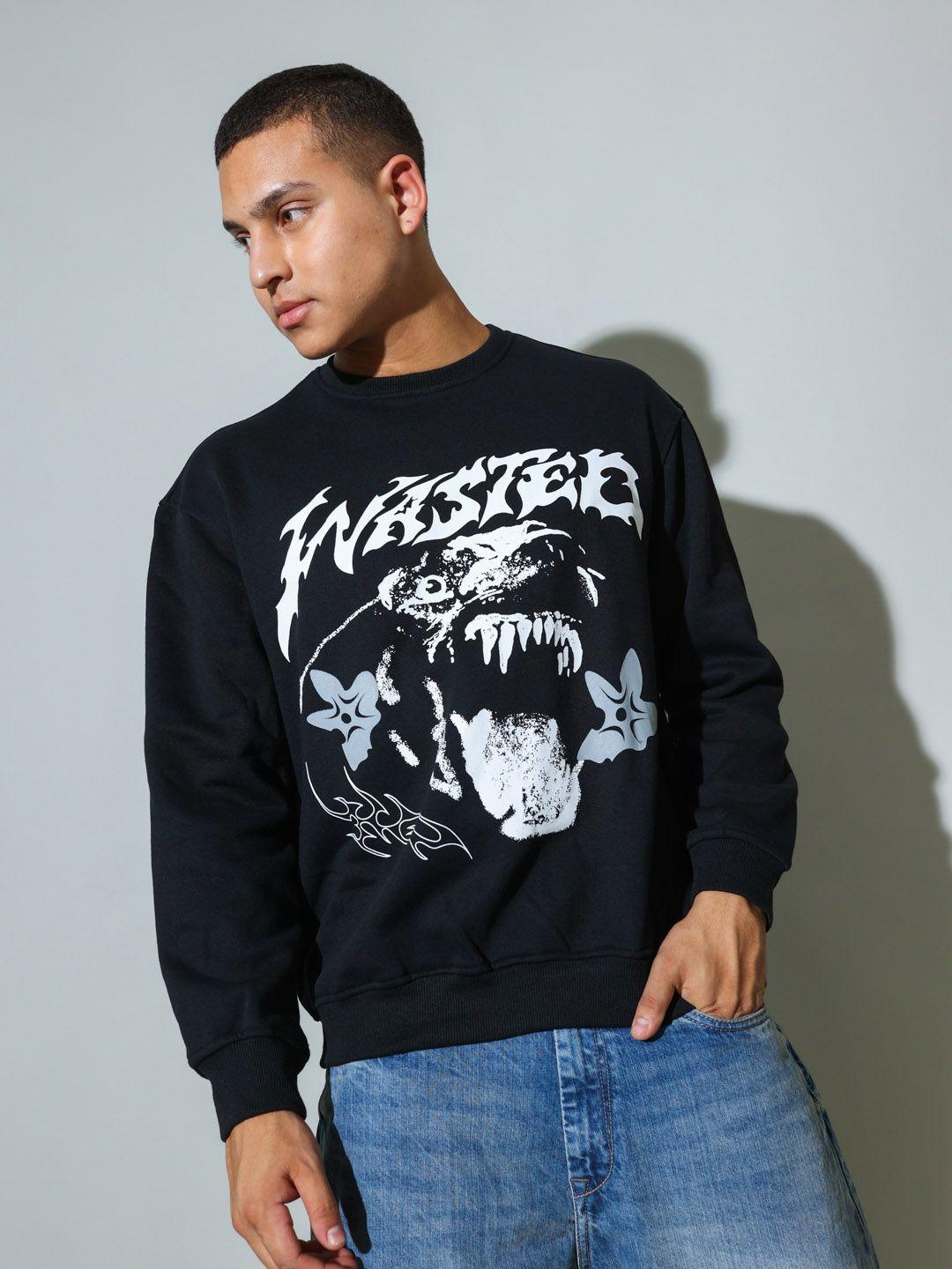 unrl graphic printed pullover sweatshirt