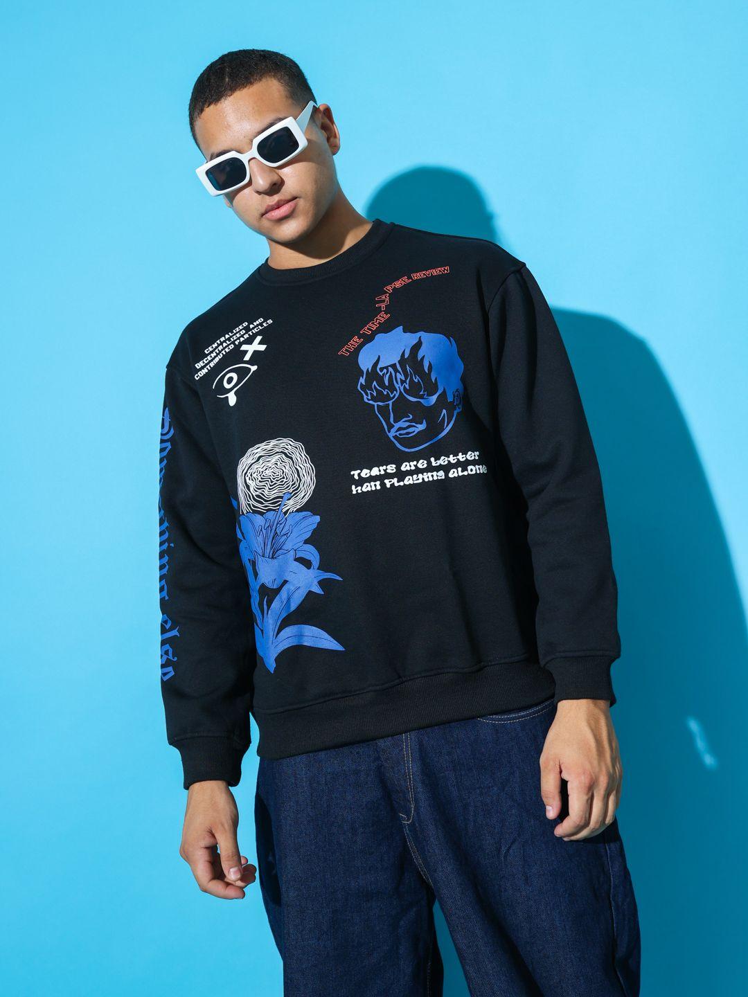 unrl graphic printed pullover sweatshirt