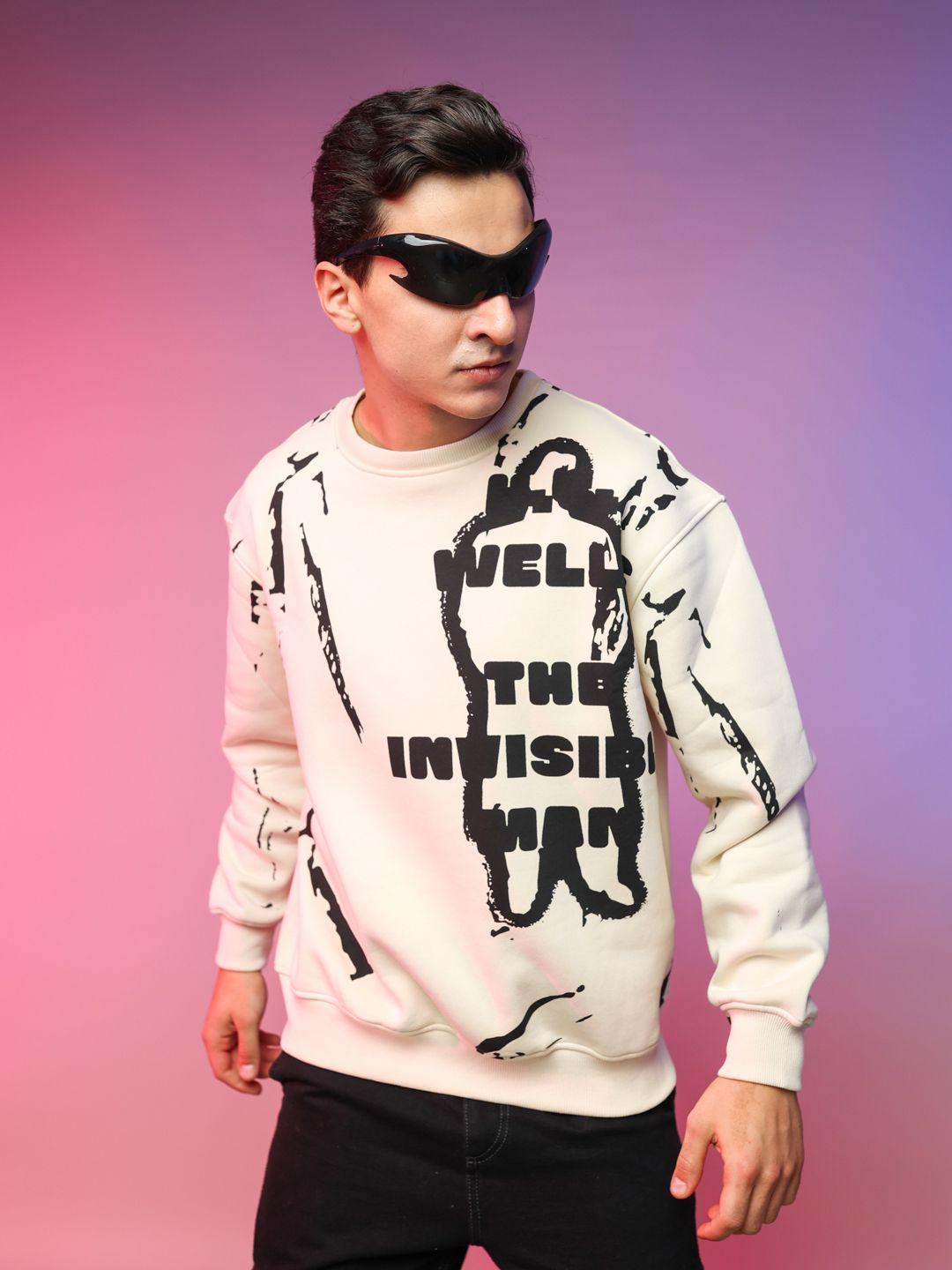 unrl graphic printed pullover sweatshirt