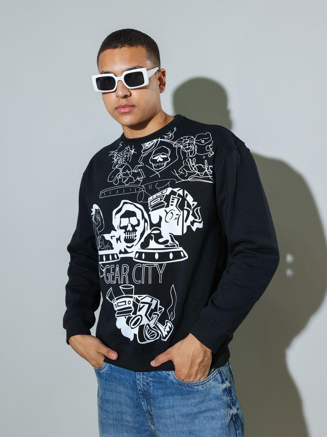 unrl graphic printed pullover sweatshirt