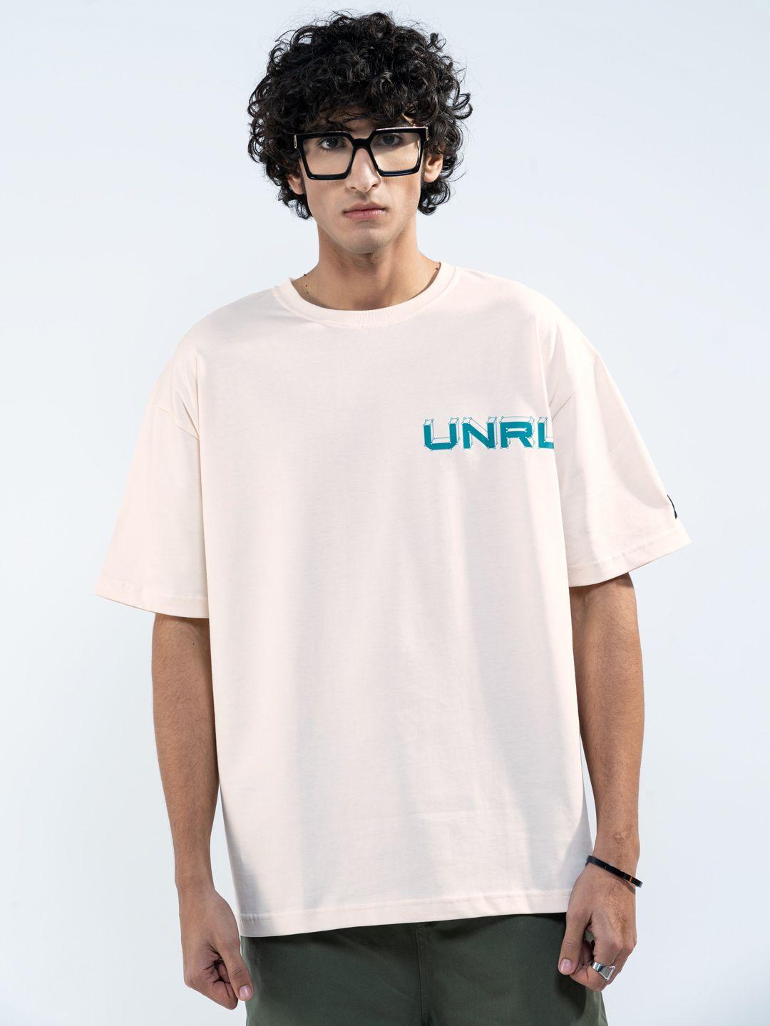 unrl men printed relaxed fit pure cotton t-shirt