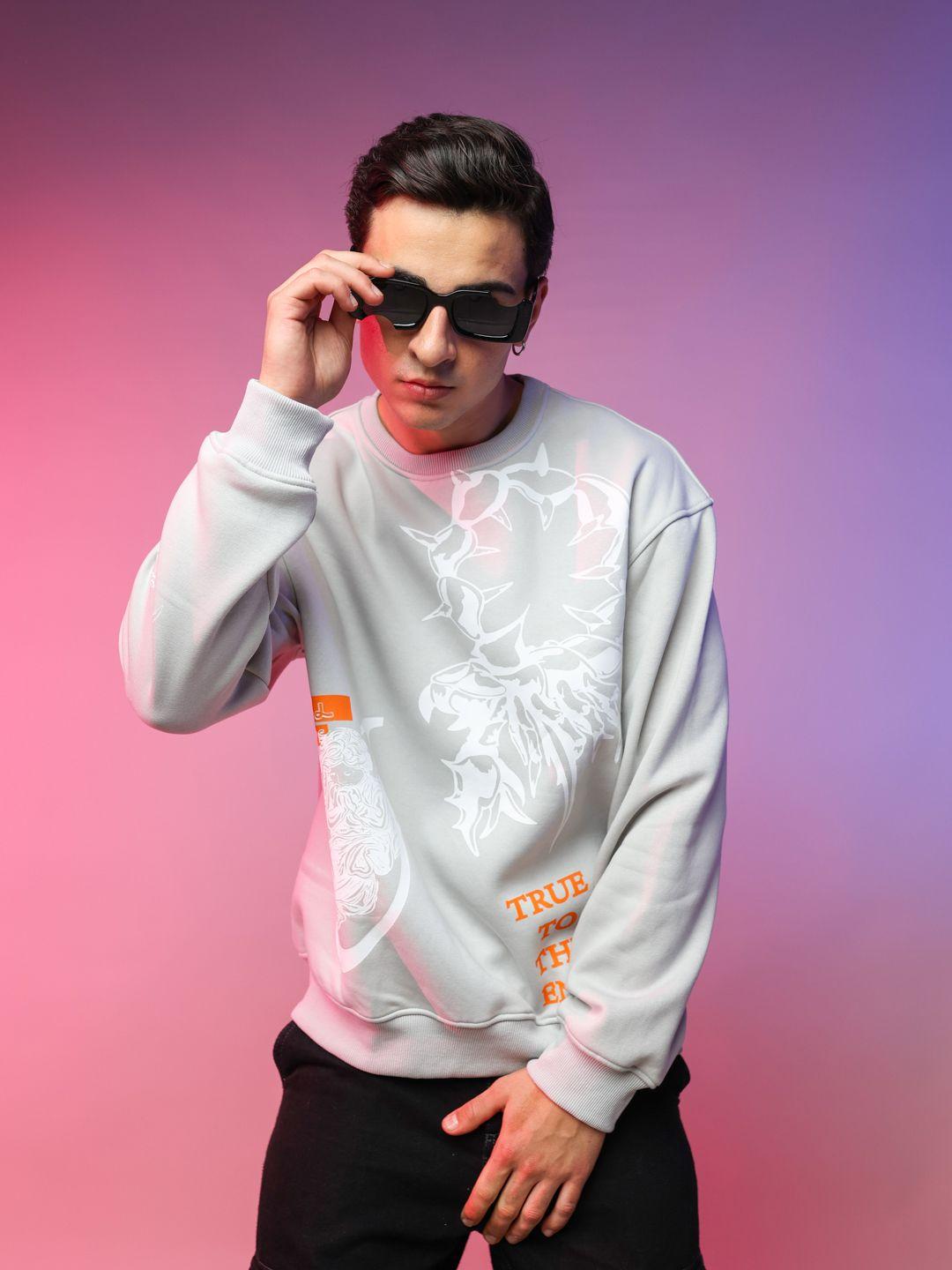 unrl men printed sweatshirt