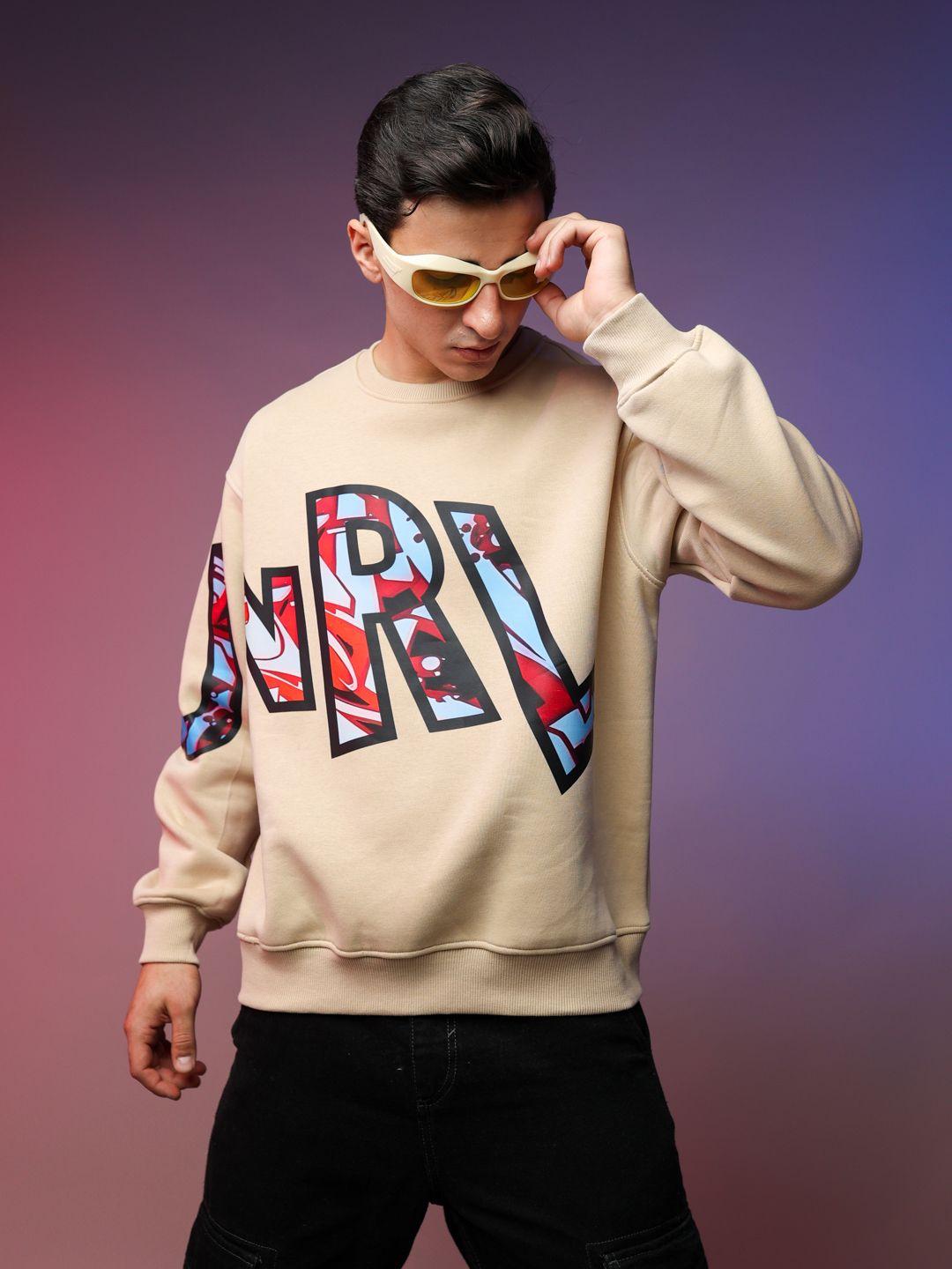 unrl men printed sweatshirt