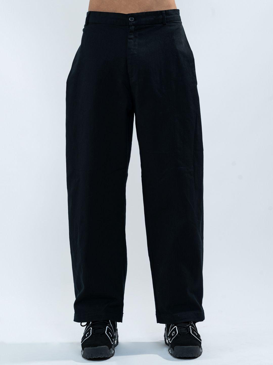 unrl men pure cotton pleated trousers