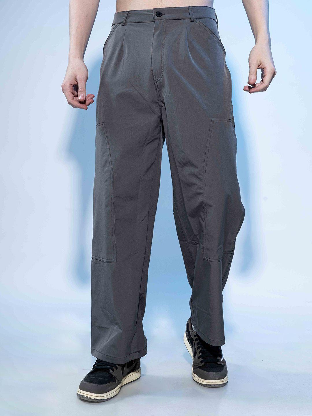 unrl men relaxed pleated cargos trousers