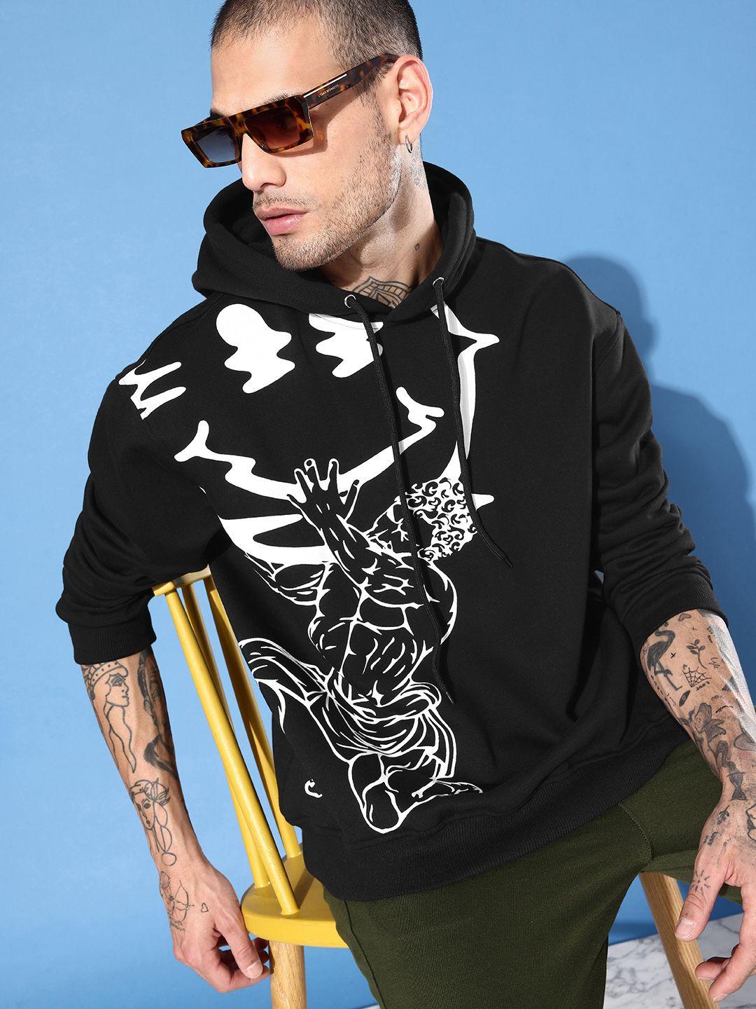 unrl printed hooded sweatshirt