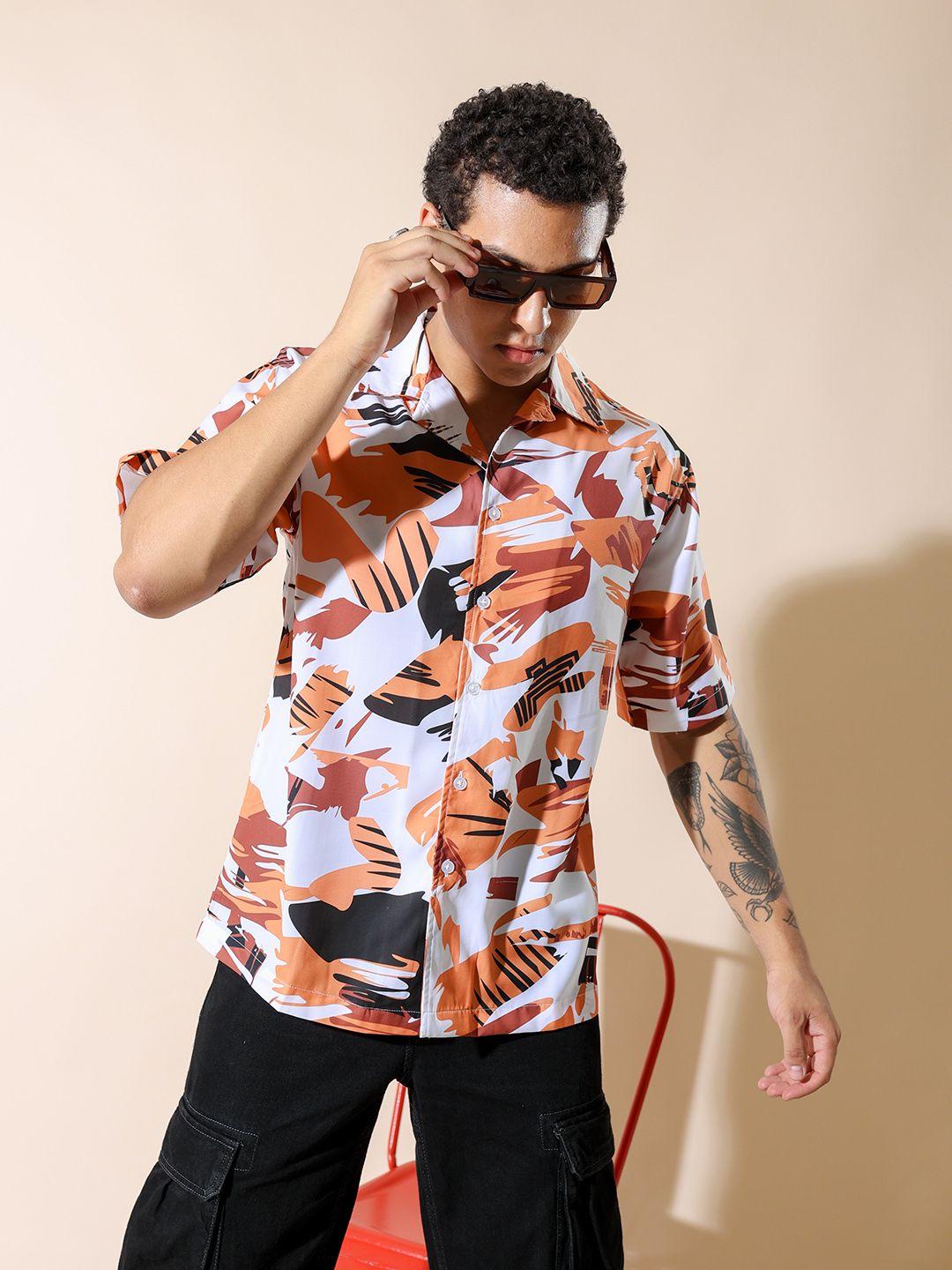 unrl relaxed fit abstract printed casual shirt