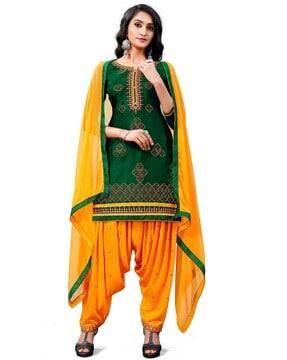 unstitched dress material with dupatta