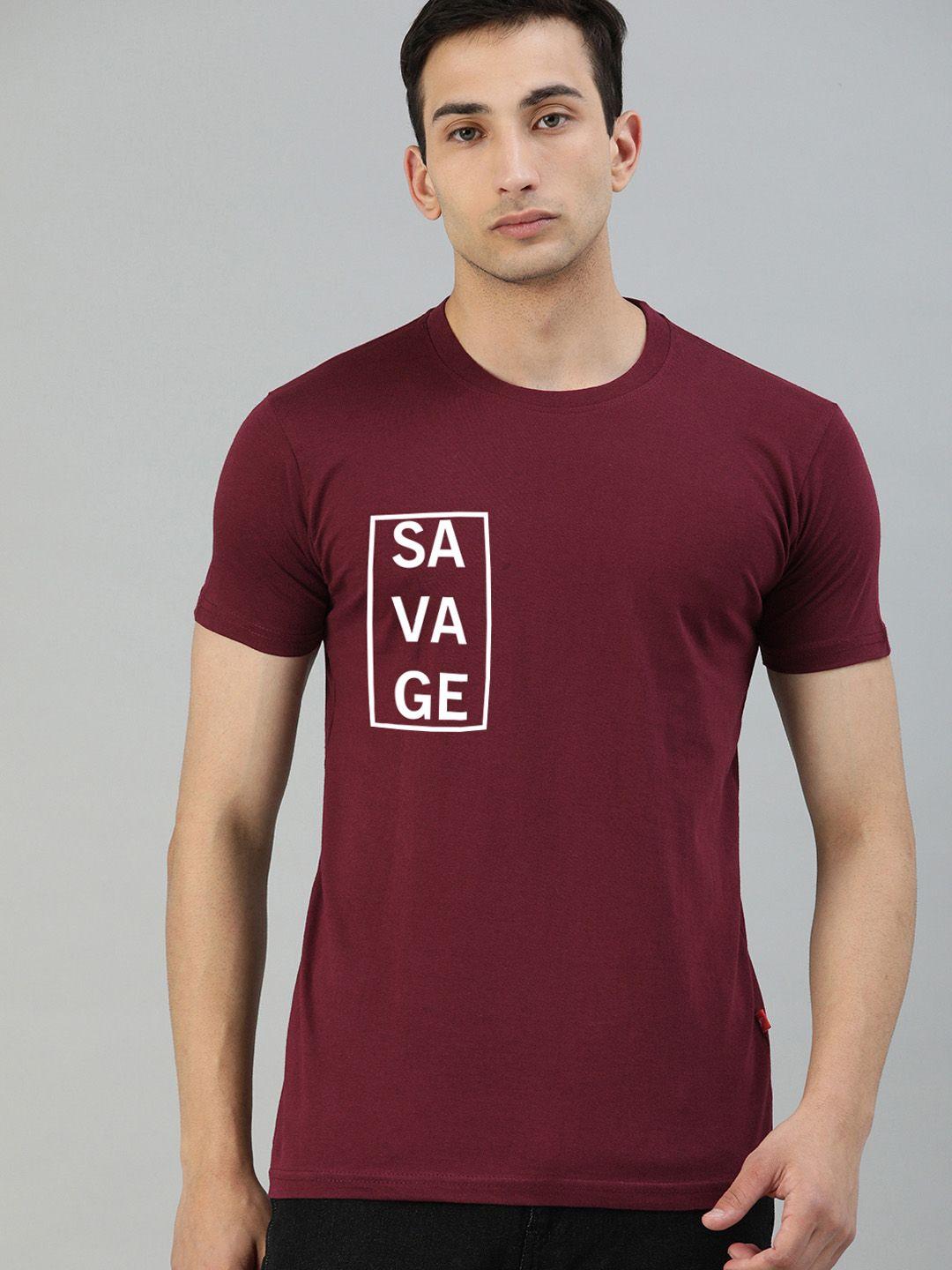 unsully men maroon typography dri-fit t-shirt