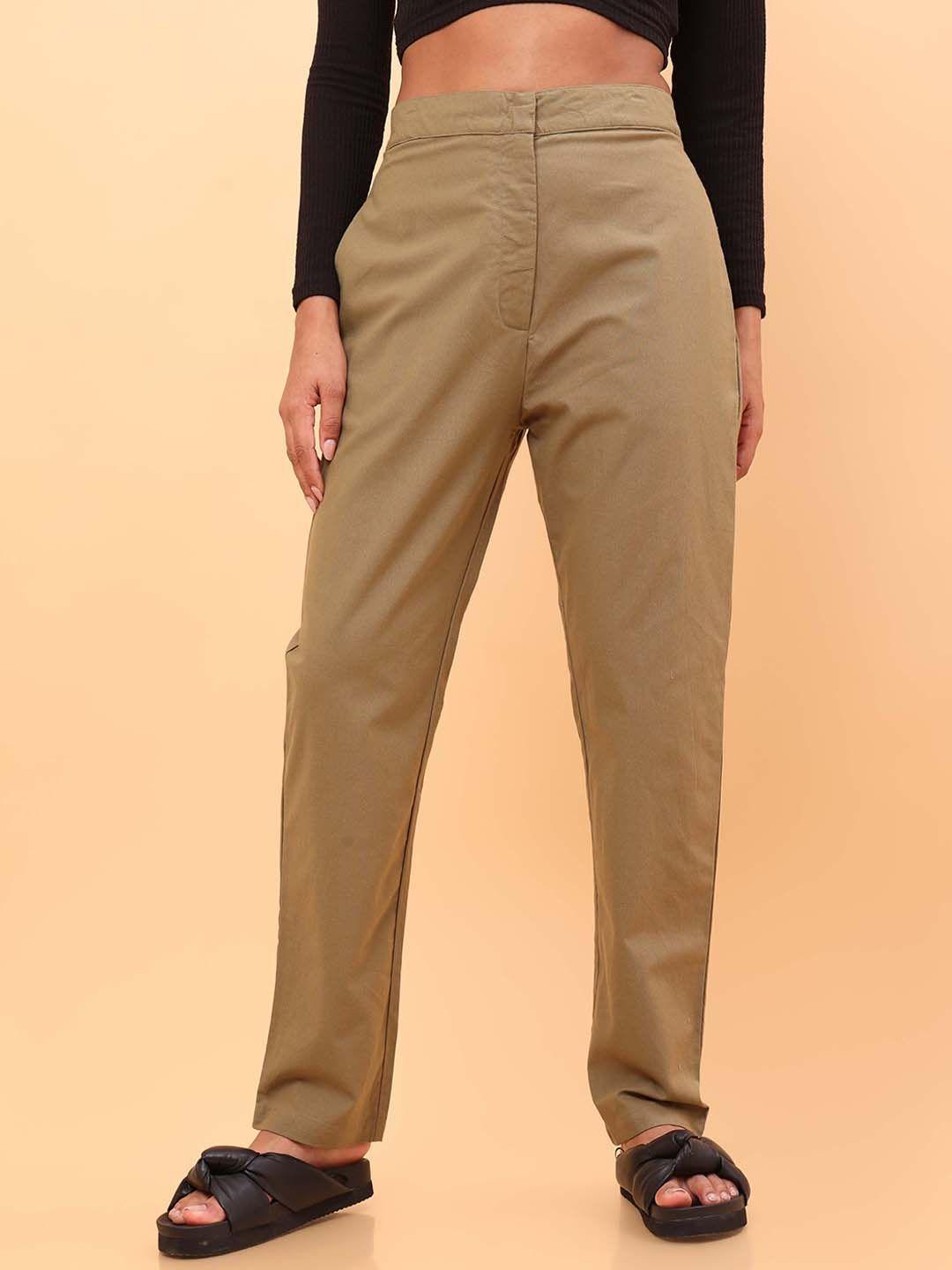 untung women mid rise cotton trousers