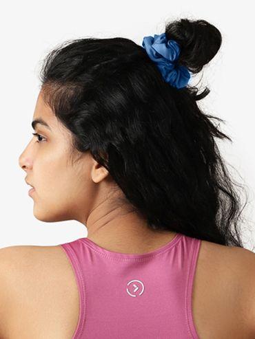 upcycled scrunchies crown blue