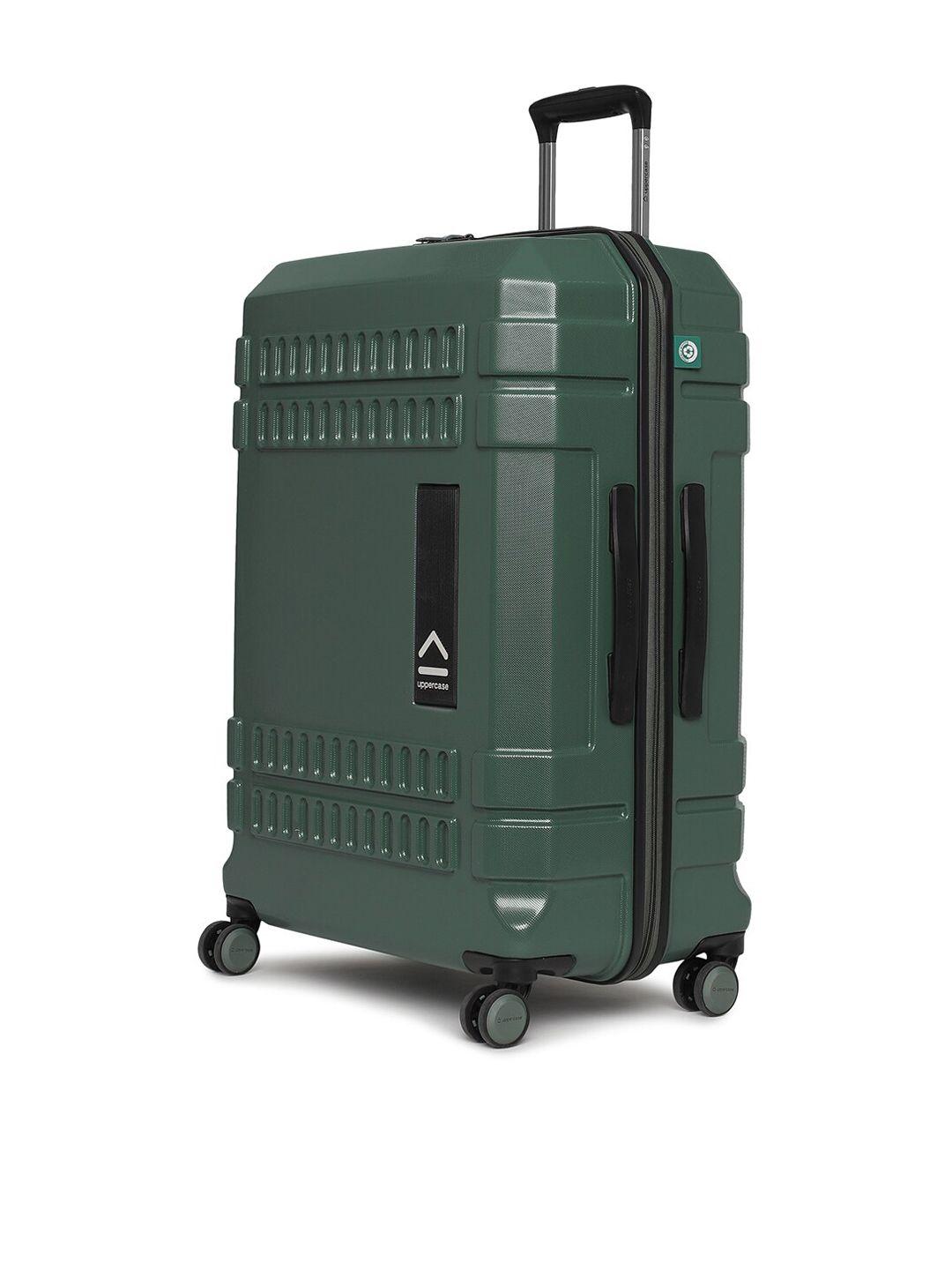 uppercase green hard-sided trolley suitcases