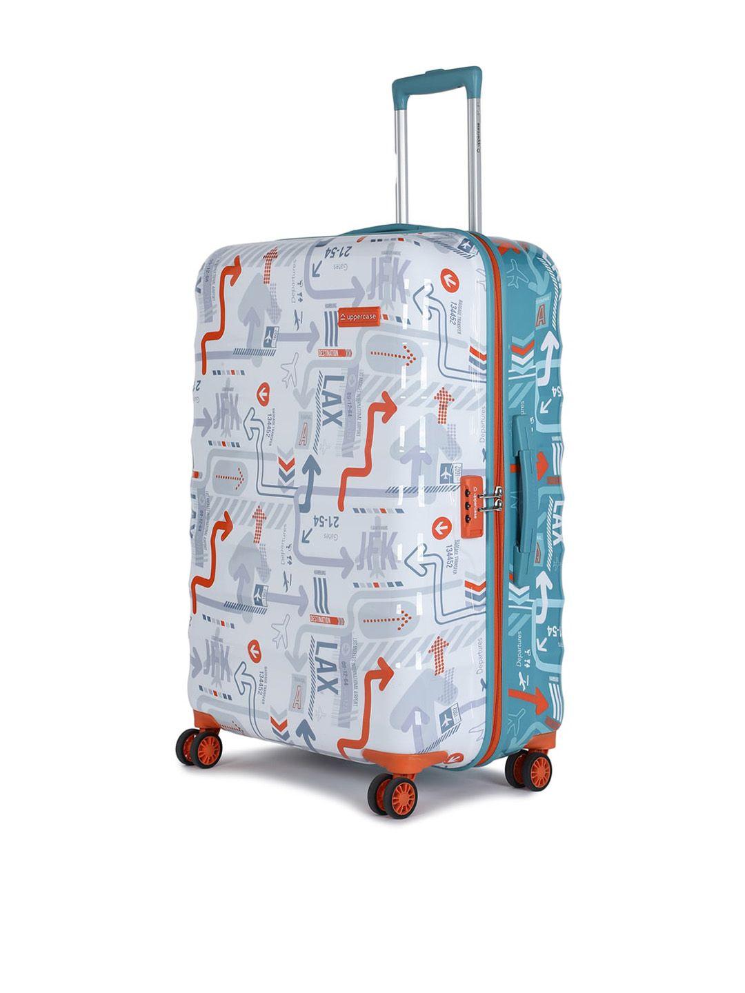uppercase jfk duo printed hard-sided trolley suitcase