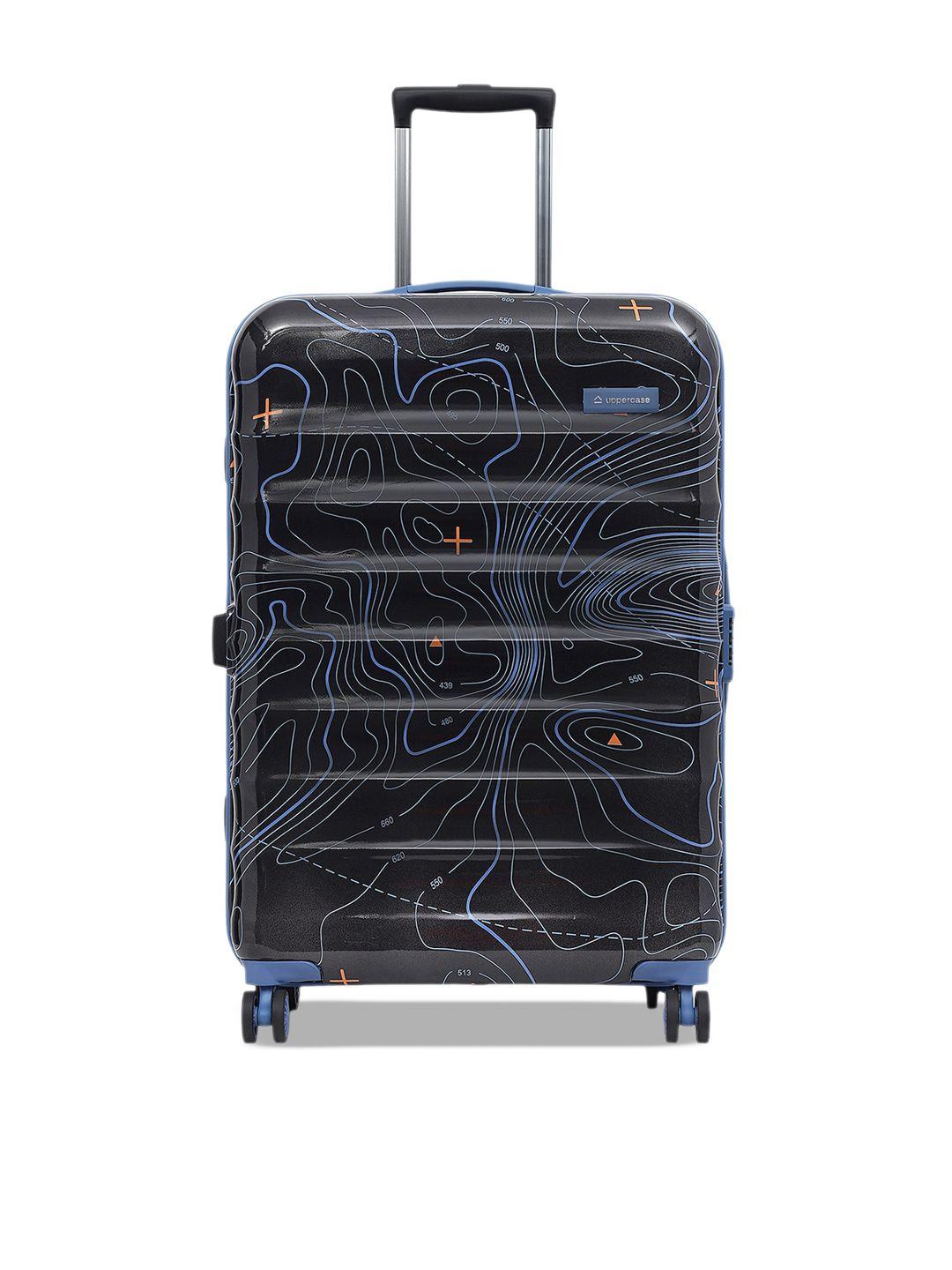 uppercase printed hard large trolley suitcase