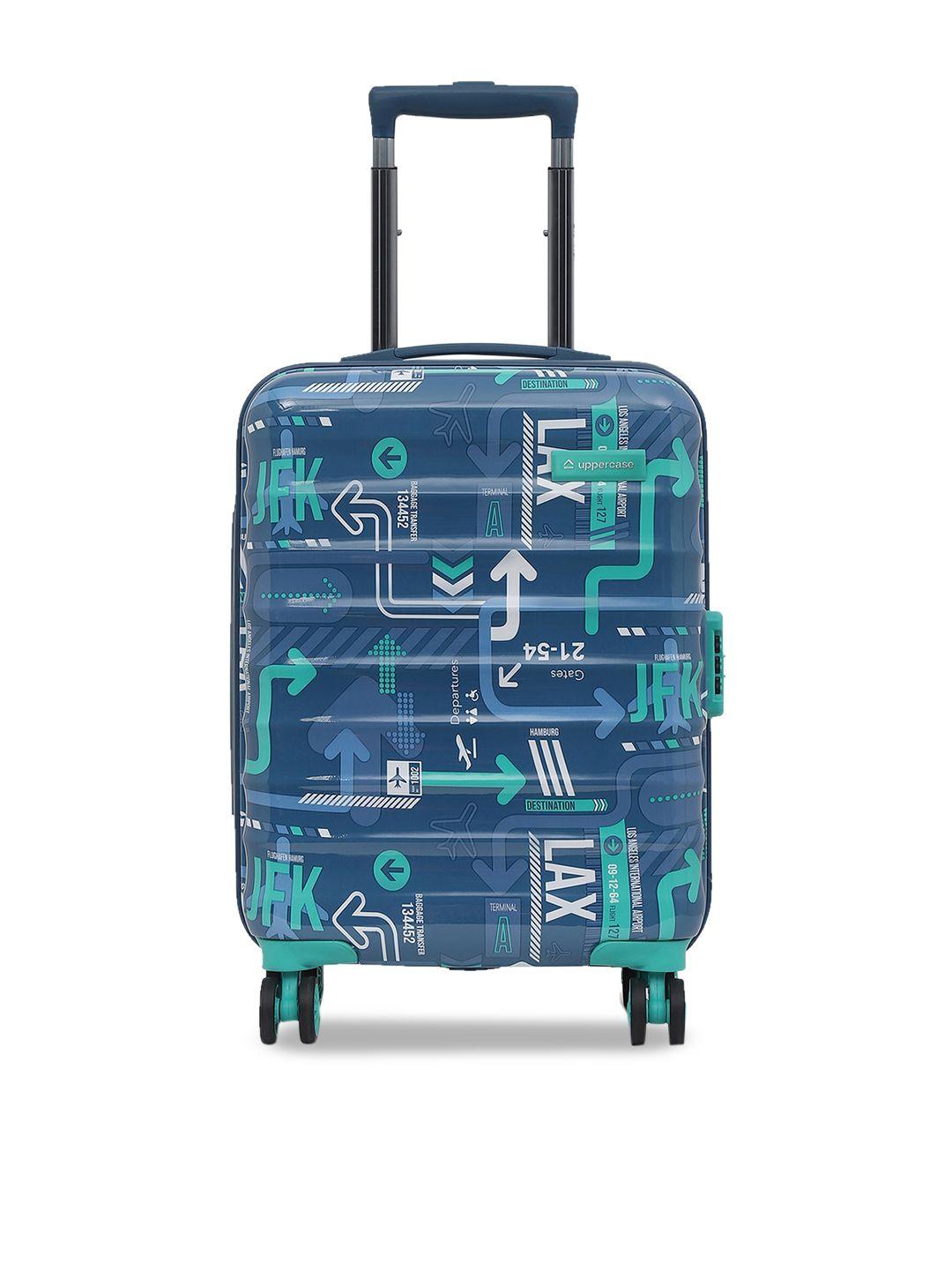 uppercase printed hard-sided cabin trolley suitcase