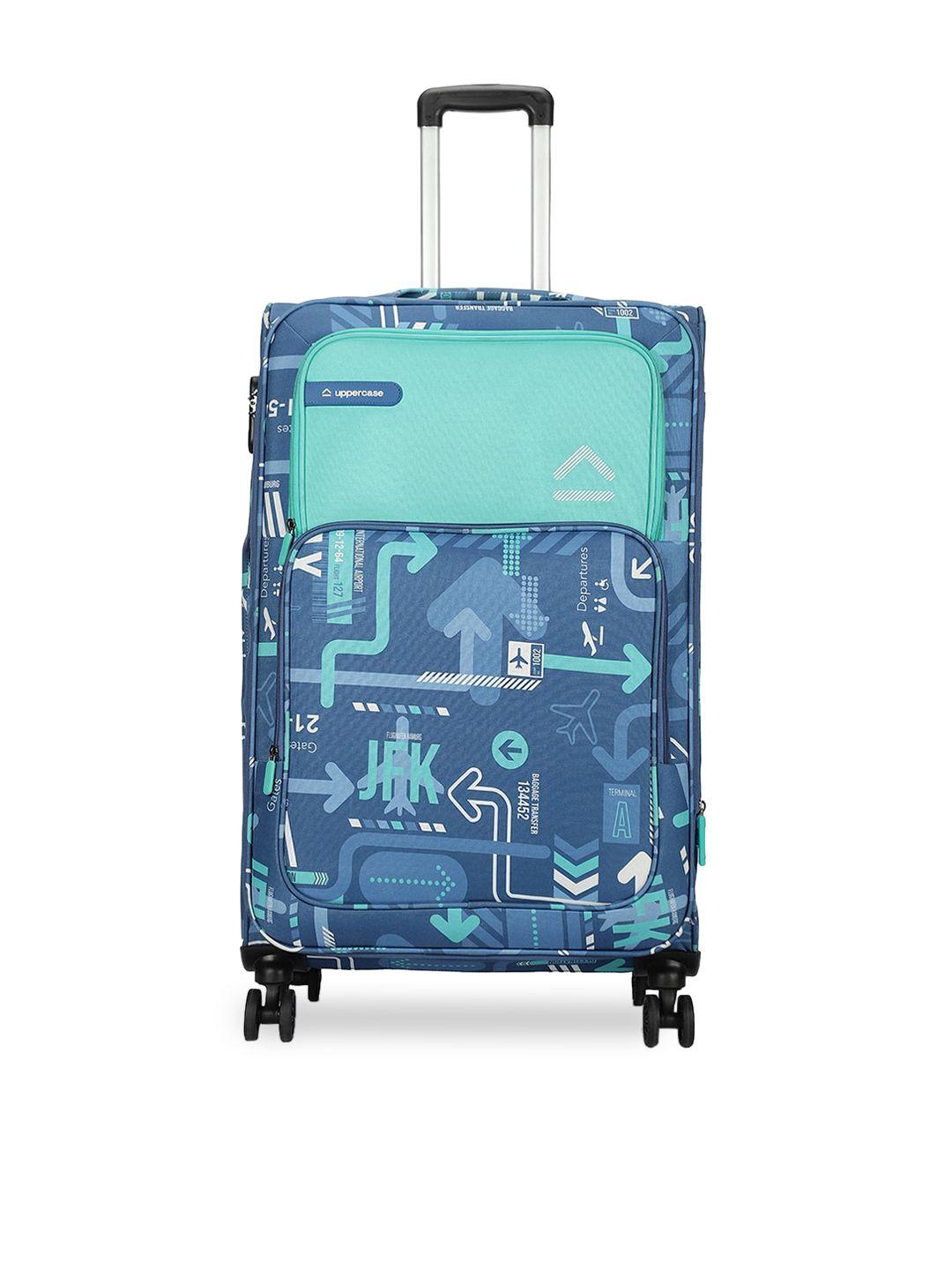 uppercase printed hard-sided large trolley bag