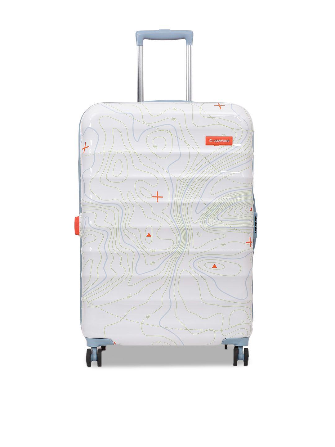 uppercase printed hard-sided large trolley suitcase