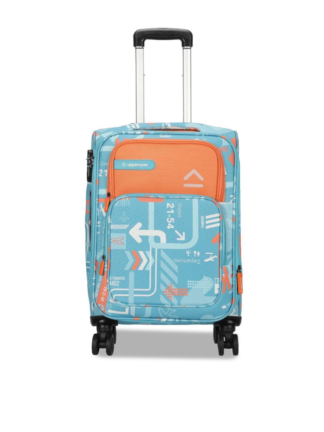 uppercase printed soft-sided cabin trolley bag