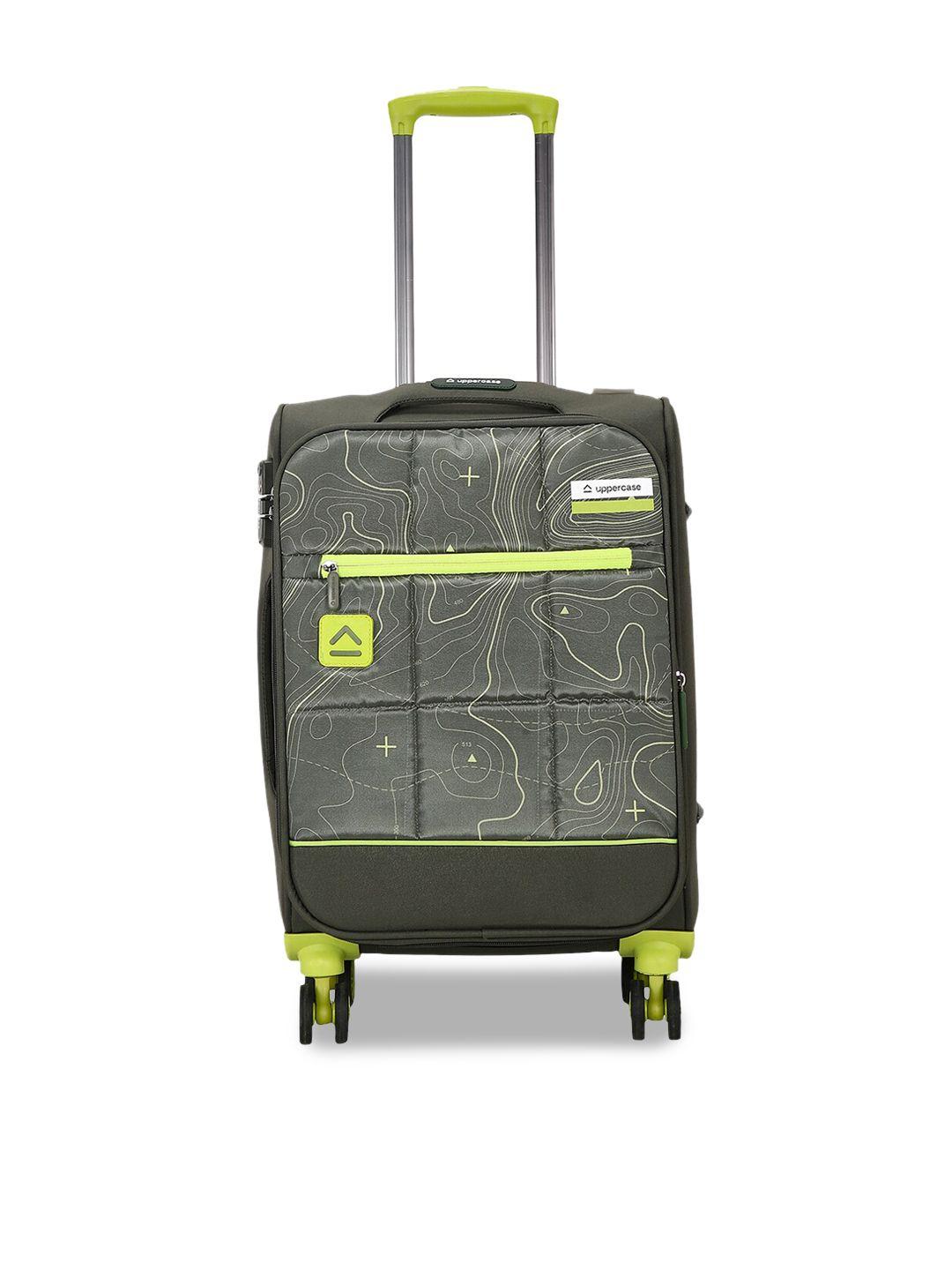 uppercase topo printed soft-sided medium trolley suitcase