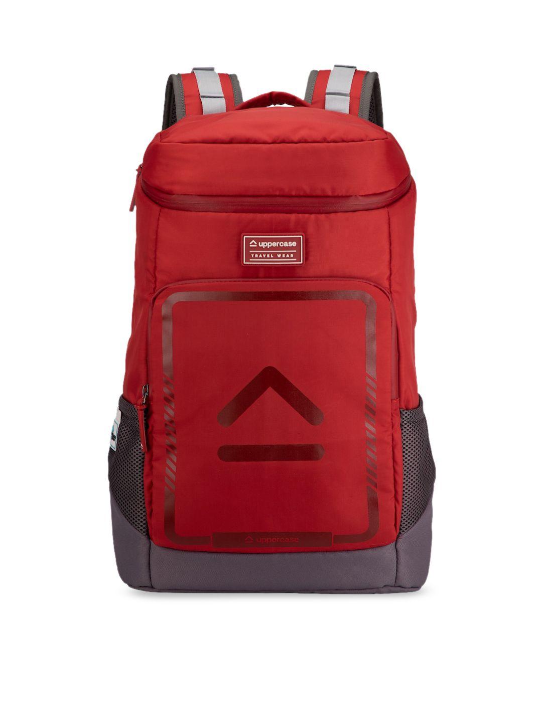 uppercase unisex red & grey sustainable backpack
