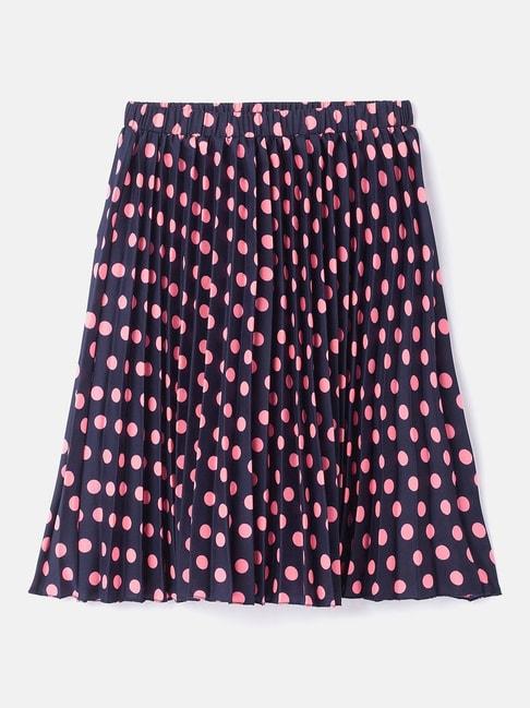 uptownie-lite-kids-navy-&-pink-printed-skirt