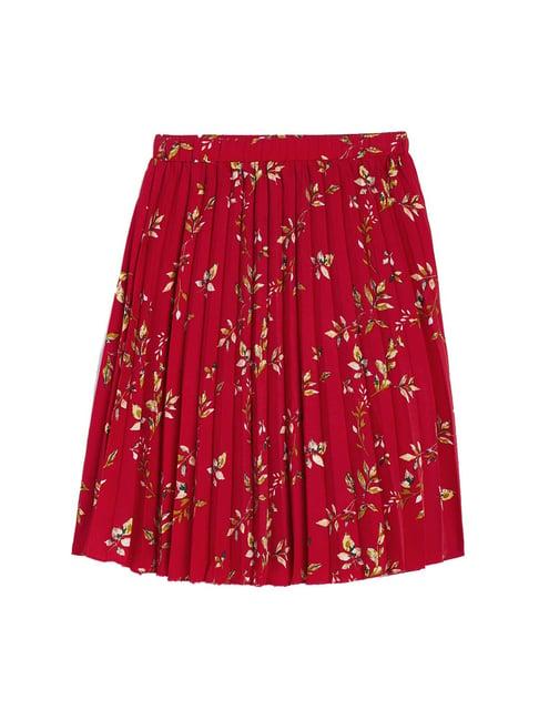 uptownie lite kids red floral print skirt