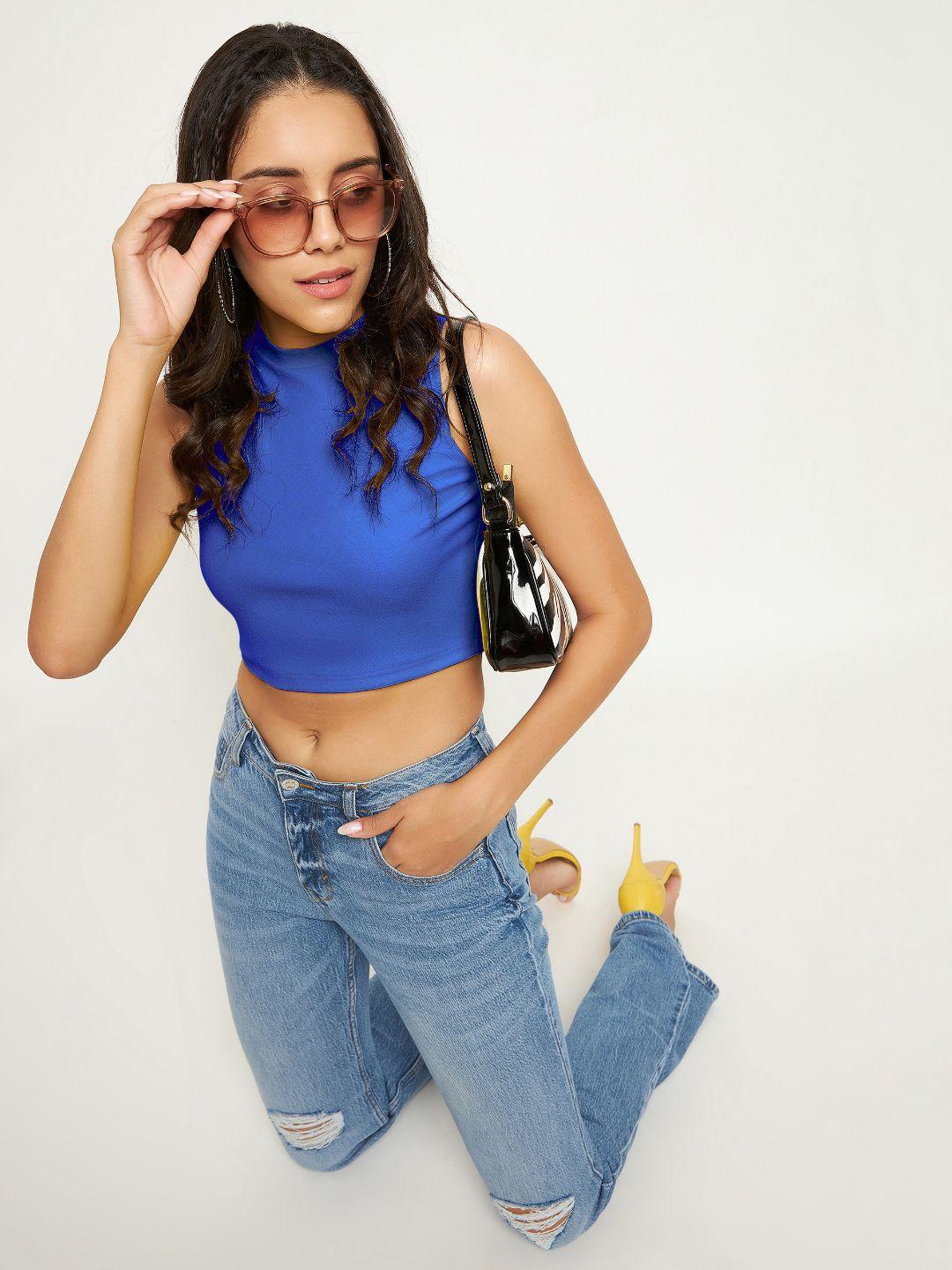 uptownie-lite-women-stretchable-high-neck-crop-top