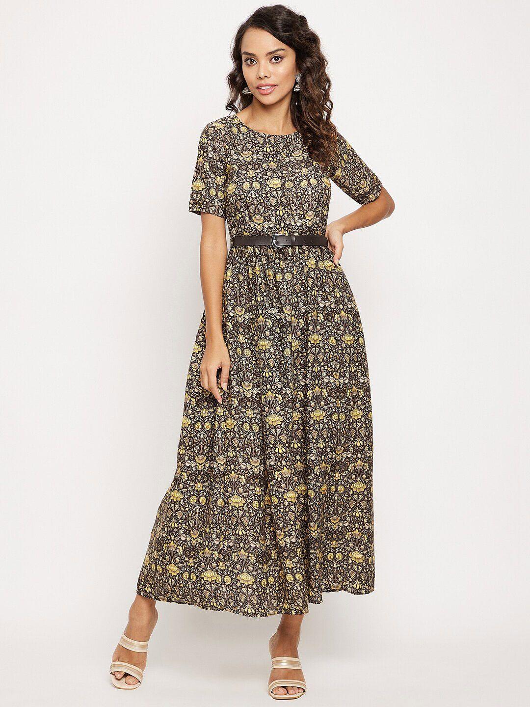 uptownie lite yellow floral crepe maxi maxi dress