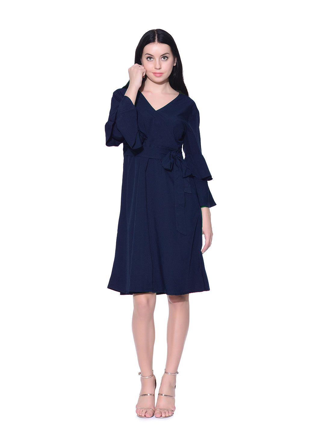 uptownie lite bell sleeves a-line dress with belt