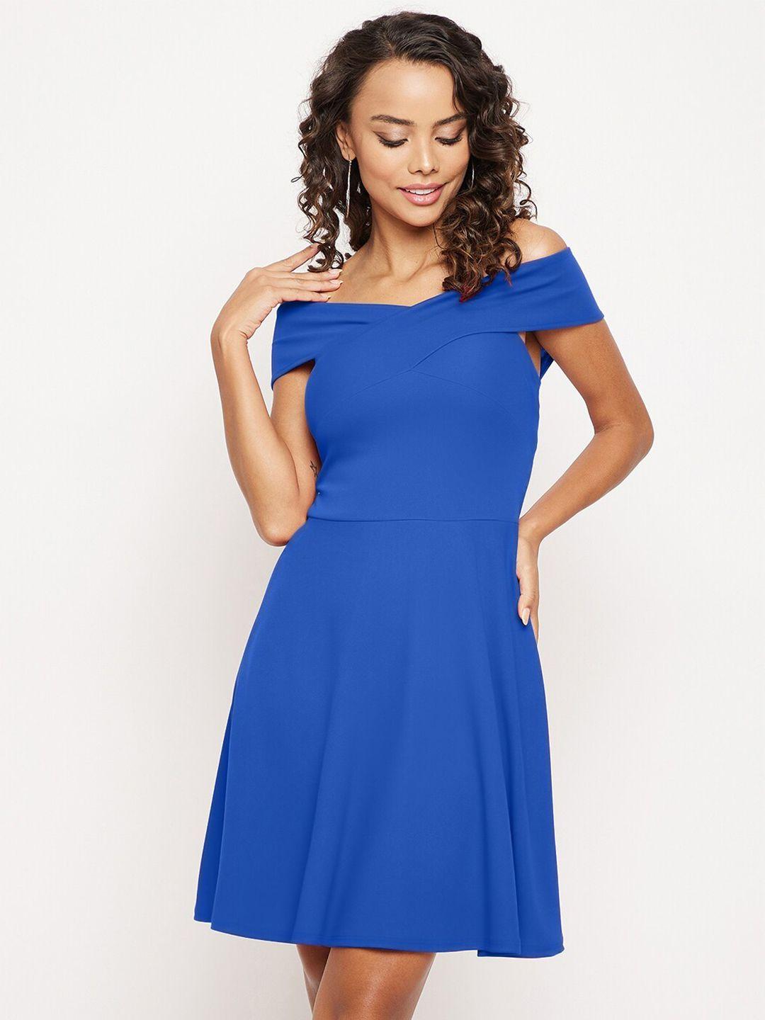 uptownie lite blue off-shoulder dress