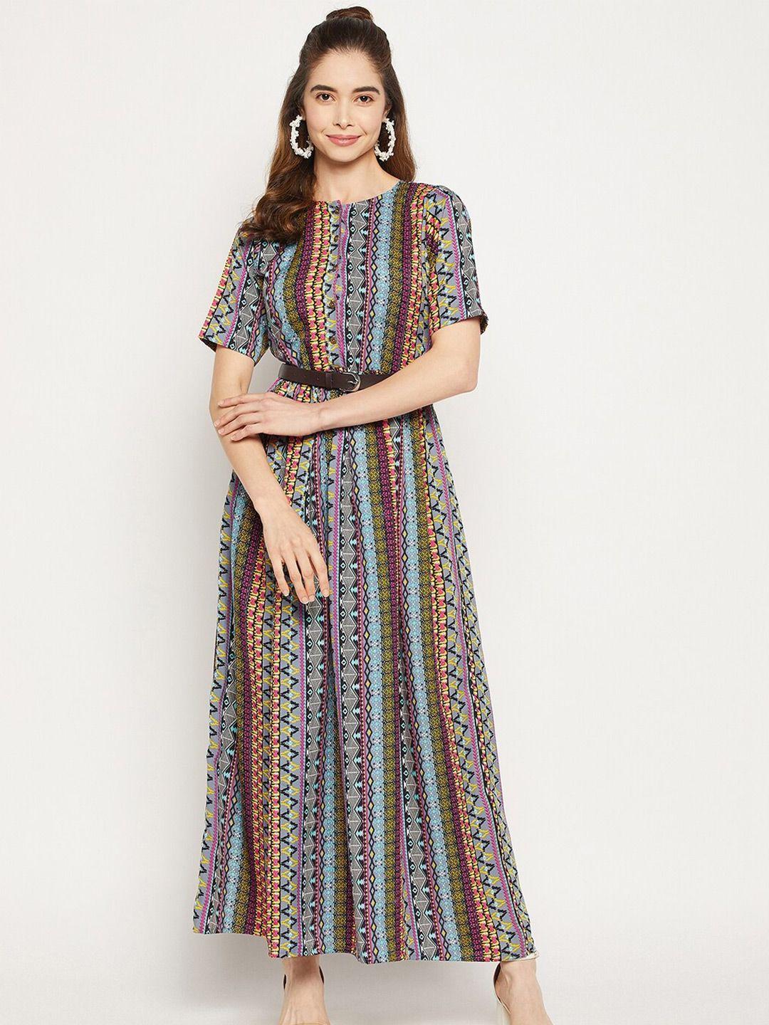 uptownie lite blue tribal crepe maxi maxi dress