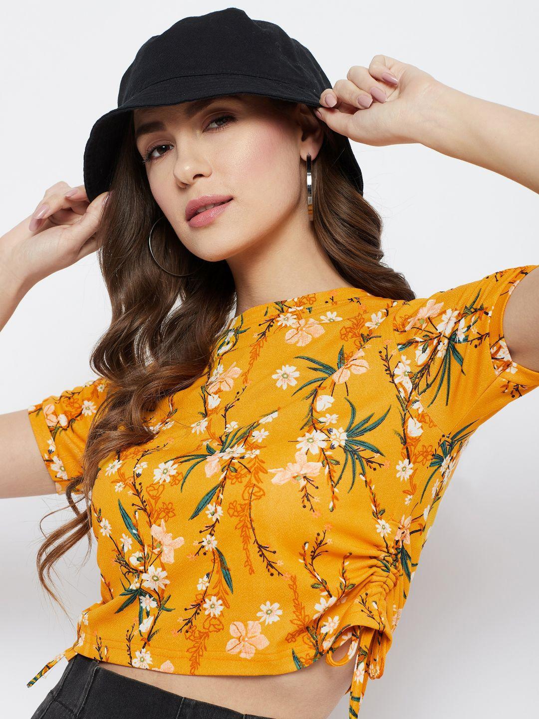 uptownie lite floral print stretchable tie up top