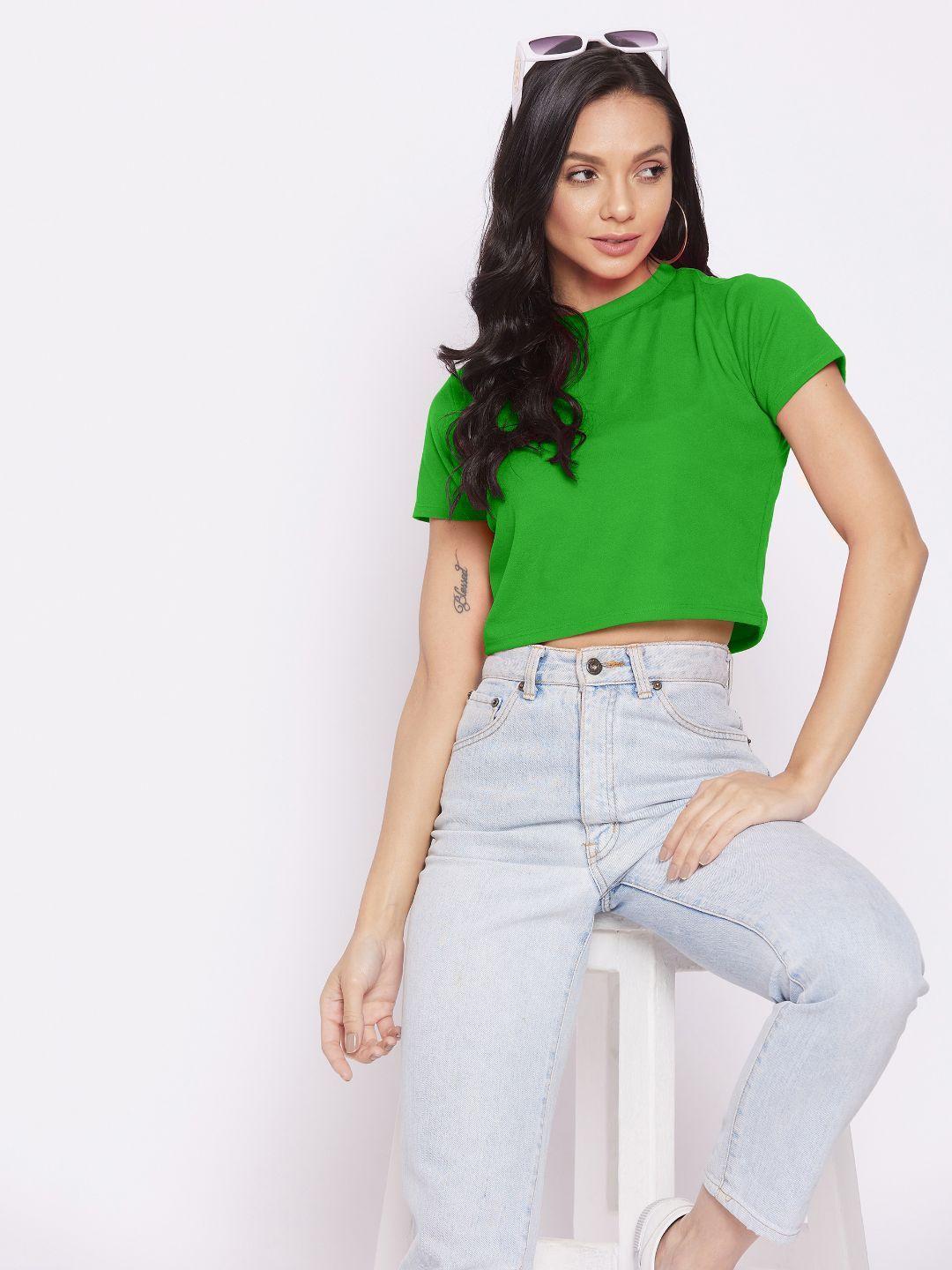 uptownie lite green stretchable high neck top